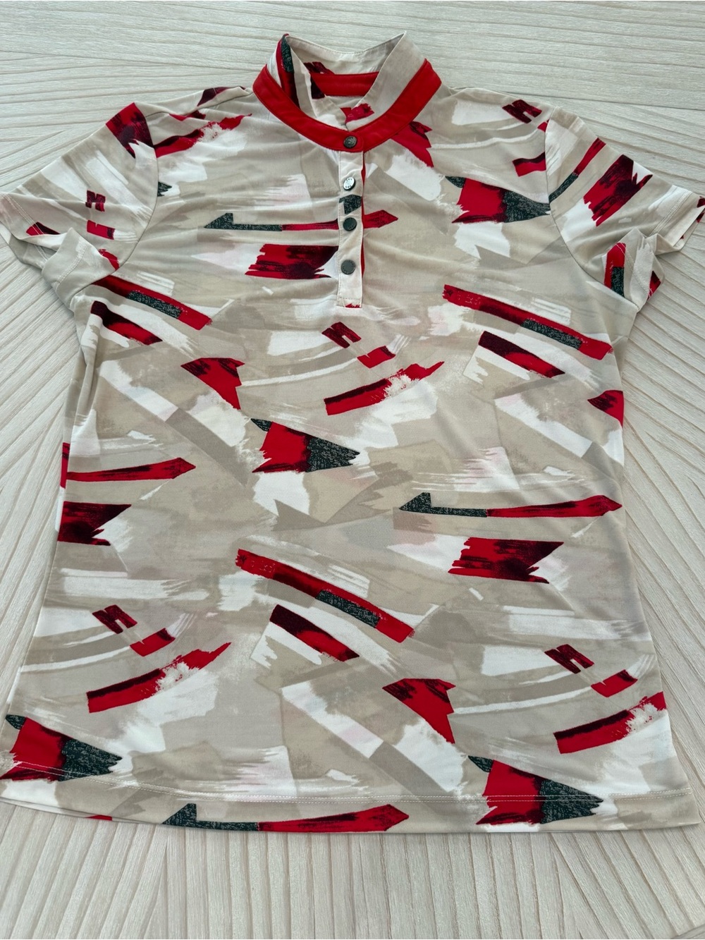 Tail Red & Beige Abstract Short-Sleeve Polo